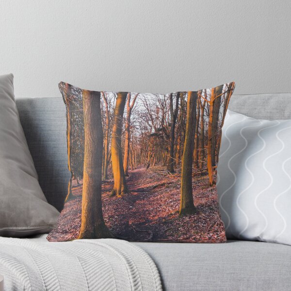 Item preview, A leafy woodland during a late winter sunset designed and sold by chrishannah.