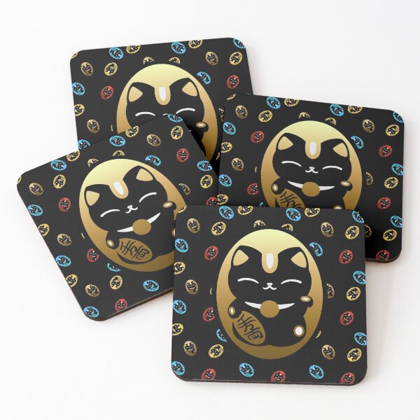 Item preview, Maneki-Neko (black) - A cute Japanese beckoning cat to bring you good luck designed and sold by SamInJapan.