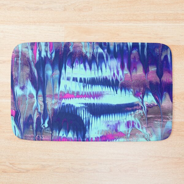 Item preview, Colorful Abstract Fluid Painting - Navy Blue Magenta Pale Blue and Silver designed and sold by Daydreamer Alley.
