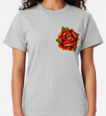 Neotraditionelle Rose in Rot Classic T-Shirt