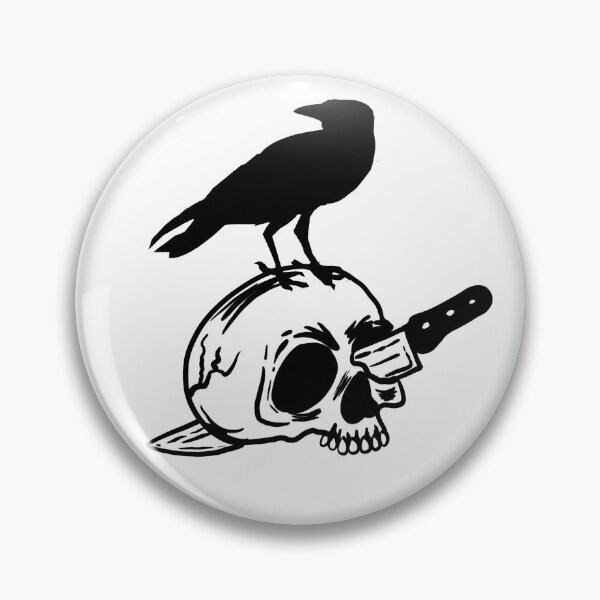 Item preview, Skull Dagger tattoo old school Raven Crow designed and sold by Rustic Valley Studio.
