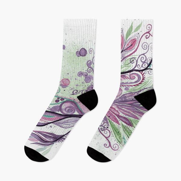 Item preview, Meditación - Acuarela abstracta intuitiva original en violeta y verde de Kirsten Bailey designed and sold by klbailey.