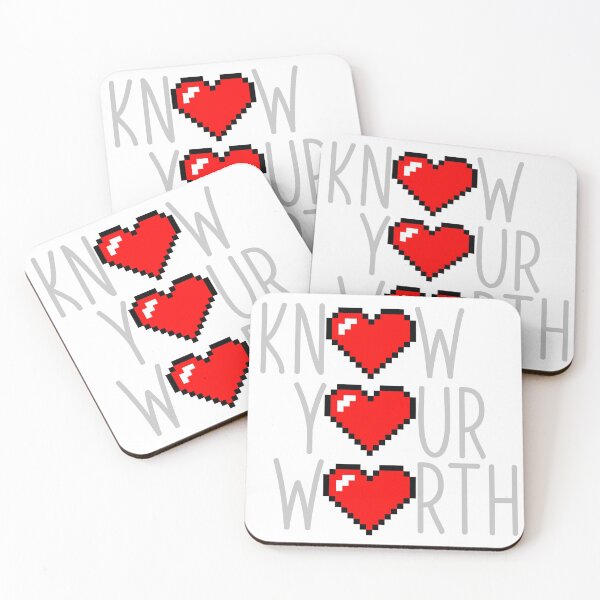 Item preview, Know Your Worth - 8 Bit Hearts designed and sold by Mrs P123.