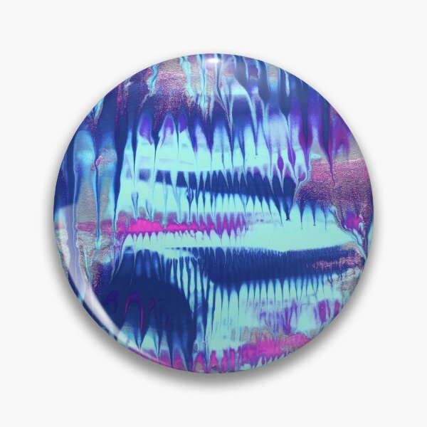 Item preview, Colorful Abstract Fluid Painting - Navy Blue Magenta Pale Blue and Silver designed and sold by Daydreamer Alley.