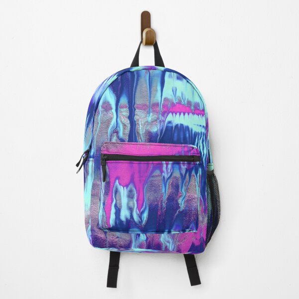 Item preview, Colorful Abstract Fluid Painting - Navy Blue Magenta Pale Blue and Silver designed and sold by Daydreamer Alley.