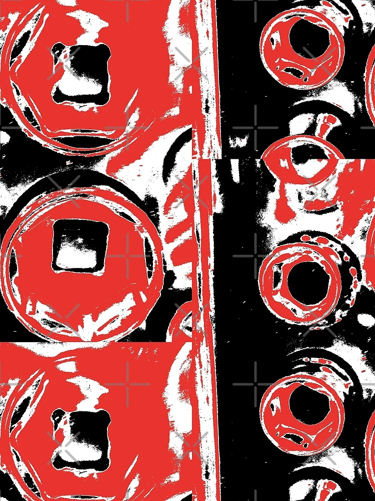 Thumbnail 3 of 3, Scarf, Red  Ratchets  designed and sold by Random-Designz.