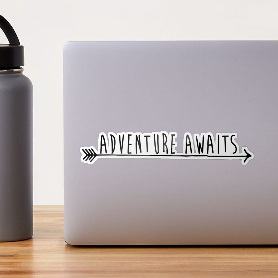 Adventure Awaits Laptop Sticker - TenStickers