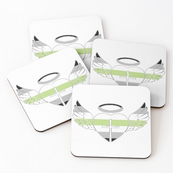 Item preview, Agender Angel Wings Heart With Cross designed and sold by sociallyinform.