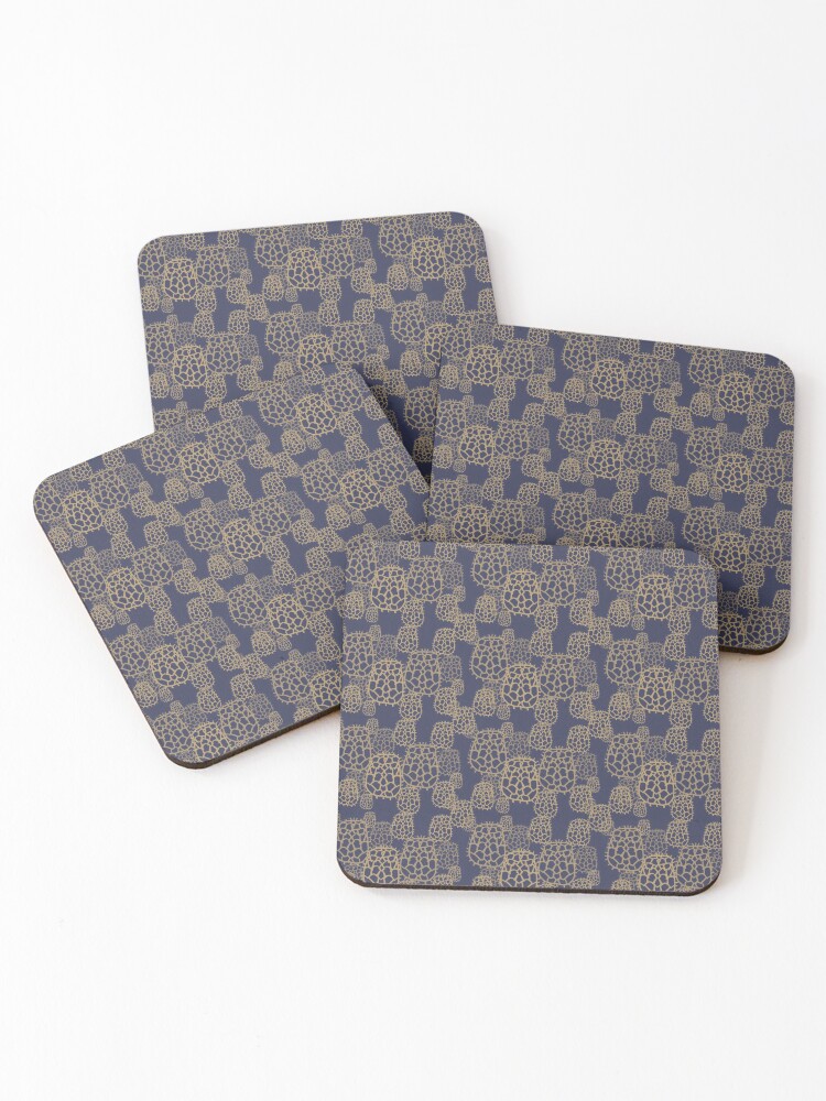 Thumbnail 1 of 5, Coasters (Set of 4), Sea Turtle Shell Abstract designed and sold by HannahKDesign.