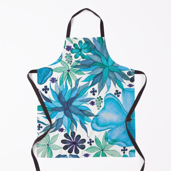 Item preview, Watercolor Blue Green Flowers designed and sold by HeatherNafeArt.