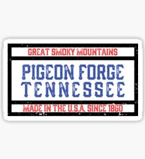 Pegatina PIGEON FORGE TENNESSEE GRAN AHUMADO MOUNTAINS SMOKIES GRUNGE RECTANGLE