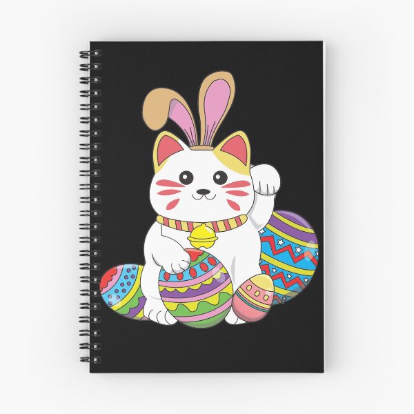 Item preview, Kawaii Happy Easter Maneki Neko designed and sold by YueHeng Creates ⭐⭐⭐⭐⭐.