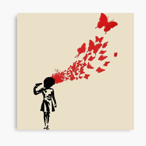 Wandbilder Banksy Butterfly Girl Redbubble