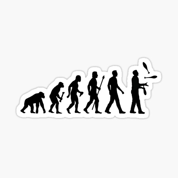 Funny Juggling Evolution Shirt Sticker