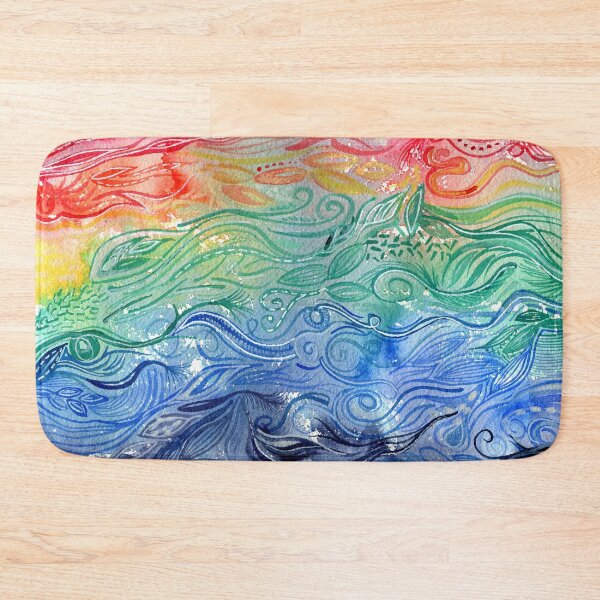 Item preview, Chasing Rainbows - Original intuitive abstract watercolour painting in rainbow colours by Kirsten Bailey designed and sold by klbailey.