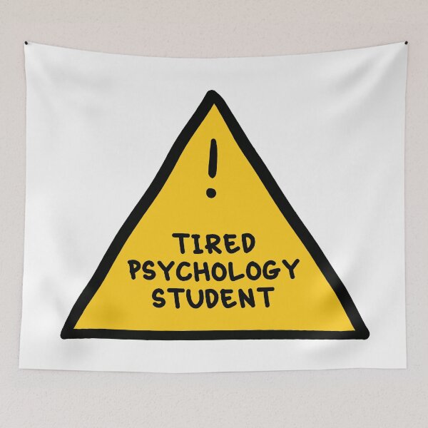Item preview, Warning Tired Psychology Student- Psychology Design designed and sold by Psychologist's Inventory.