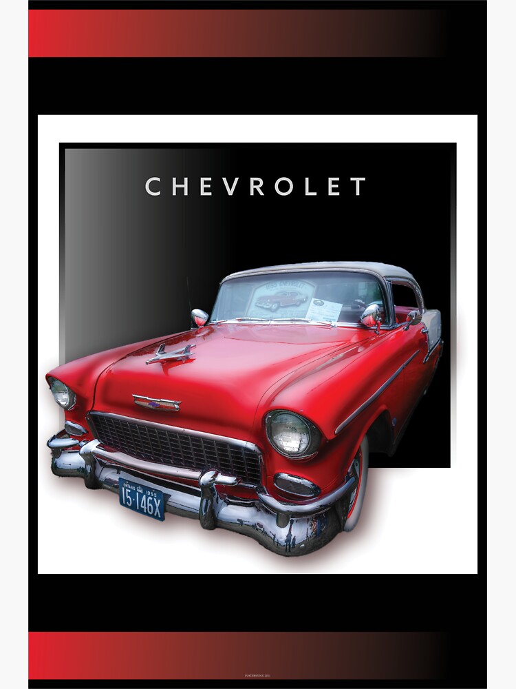 "Red Chevy Belair Pop Out Poster" Sticker for Sale by souleye Redbubble