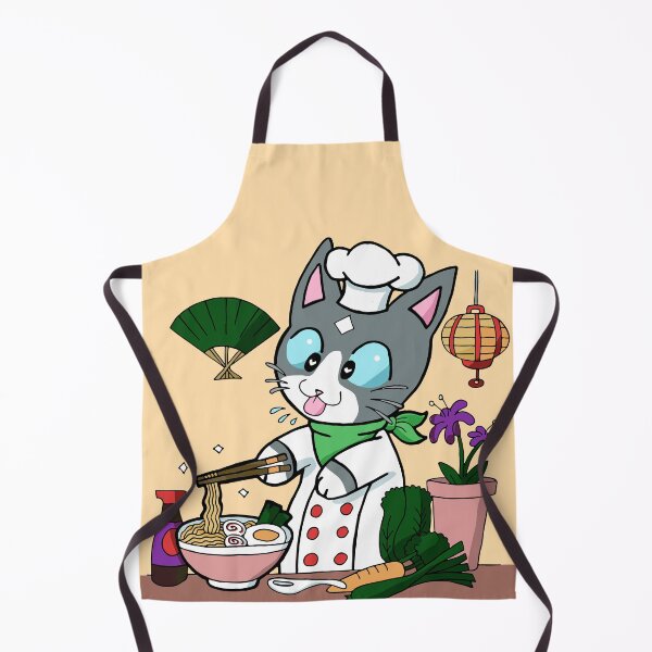 Item preview, Cute Kawaii Grey Ramen Cat designed and sold by inkandpink.