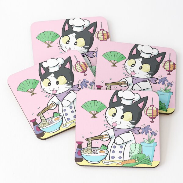 Item preview, Cute Kawaii Tuxedo Ramen Cat designed and sold by inkandpink.