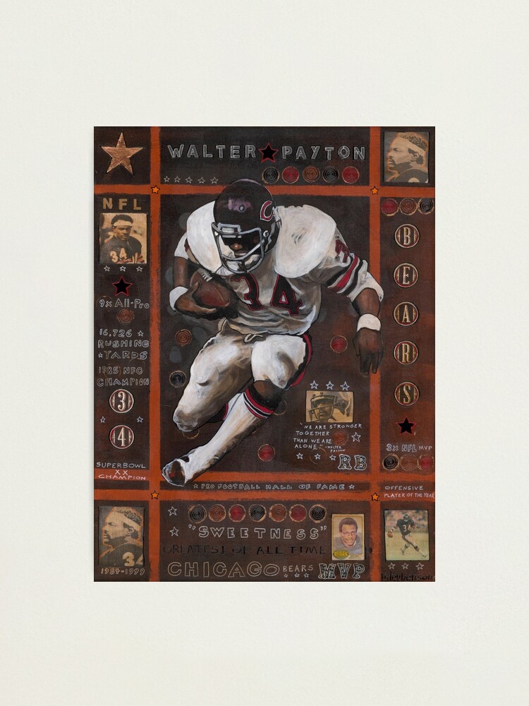 80s Chicago Bears 34 Walter Payton Champion 3/4 Sleeve Jersey