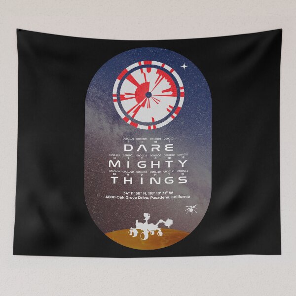 Item preview, Dare Mighty Things Nasa secret code in Perseverance parachute designed and sold by Arthur Palsenberg.