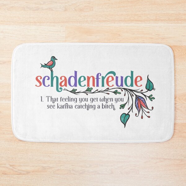 Item preview, Schadenfreude - Definition with German Folk Flowers designed and sold by The White Bat.