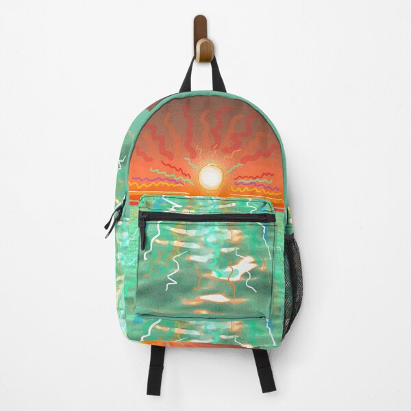 Item preview, HAND PAINTED OCEAN SUNRISE TROPICAL TEAL designed and sold by THE AMERICAN TEEVANGELIST.