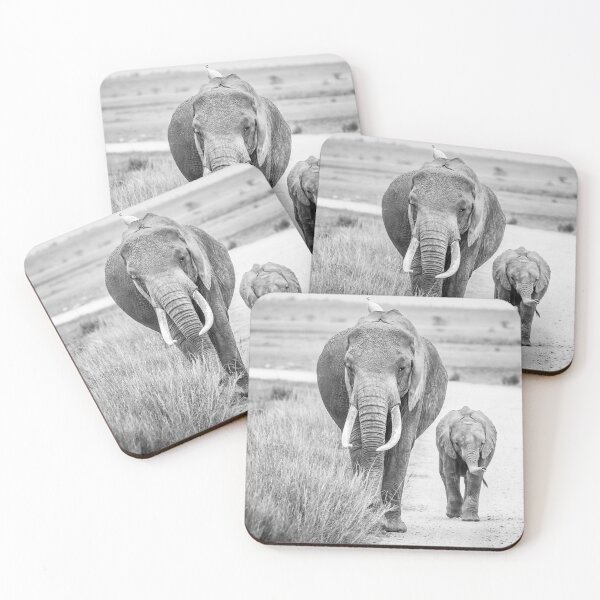 Item preview, Mother & Baby African Elephant - Black & White designed and sold by Planet Earth By Colin Davis.