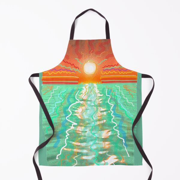 Item preview, HAND PAINTED OCEAN SUNRISE TROPICAL TEAL designed and sold by THE AMERICAN TEEVANGELIST.