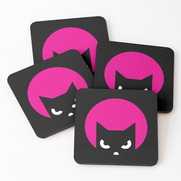 Item preview, Evil cat red moonlight, flat art design designed and sold by mirrorimages.