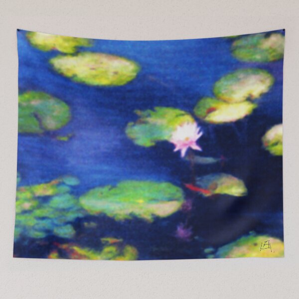 Item preview, Waterlilies on Blue Pond designed and sold by Anne Huth.