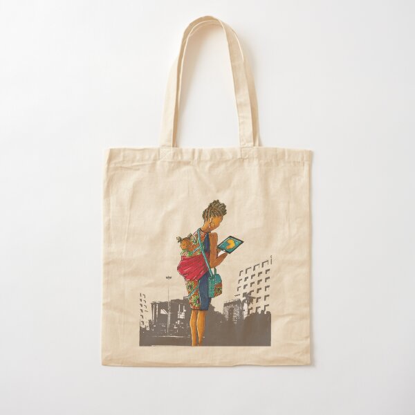 Urban cityscape - mother and child Cotton Tote Bag