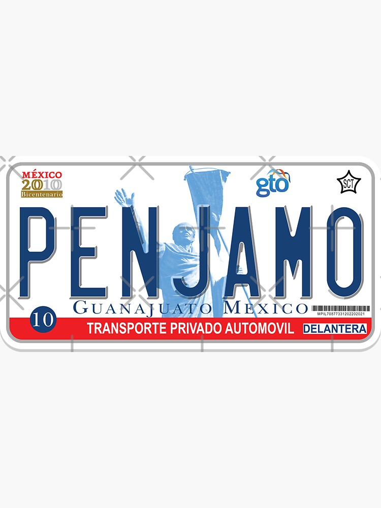 "Penjamo Guanajuato License Plate Design" Sticker for Sale by Ulises3