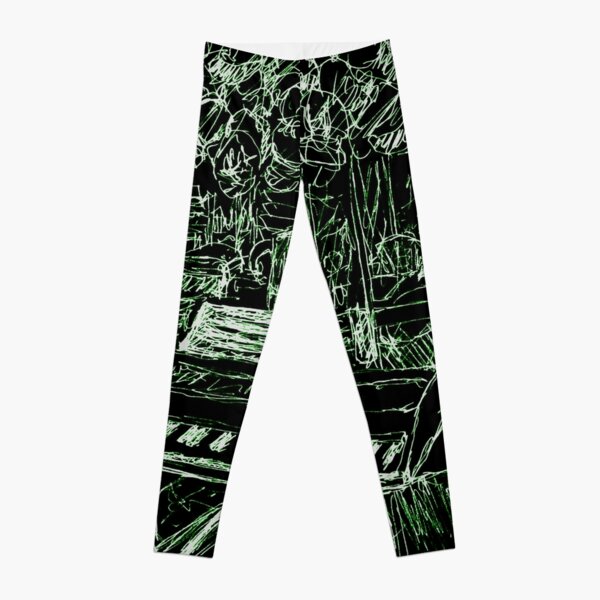 Music Room with Cap Collection - Green and Black Leggings