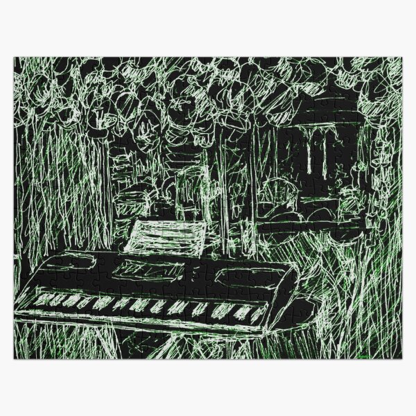 Music Room with Cap Collection - Green and Black Jigsaw Puzzle