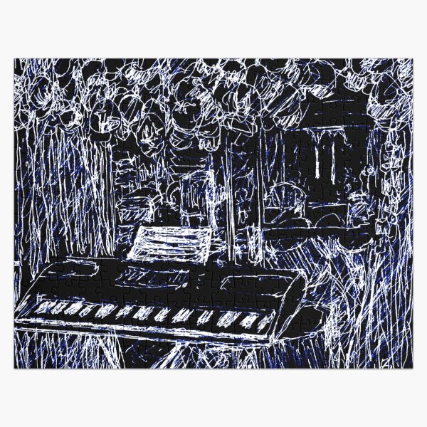 Music Room with Cap Collection - Blue and Black Jigsaw Puzzle