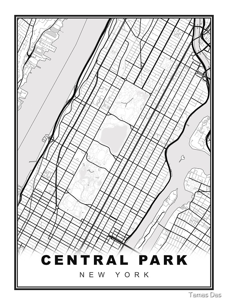 quot Central Park Manhattan Map quot Poster - Flat,750x,075,f Pad,750x1000,f8f8f8.u3