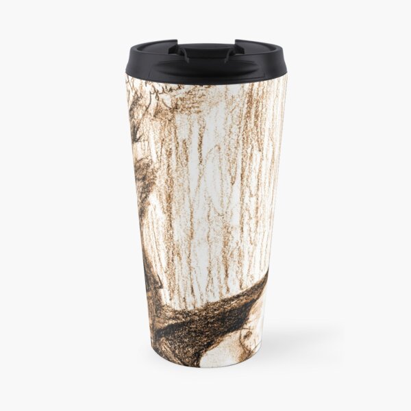 Flowers and Lemons in Sepia Travel Mug