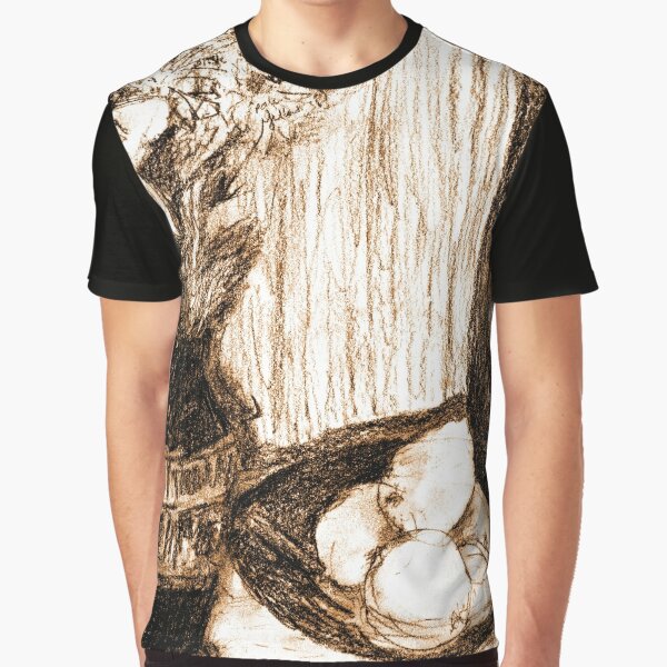 Flowers and Lemons in Sepia Graphic T-Shirt