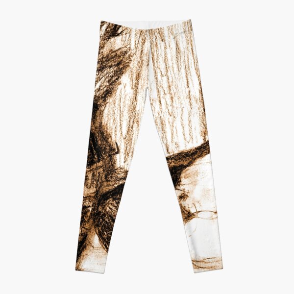 Flowers and Lemons in Sepia Leggings