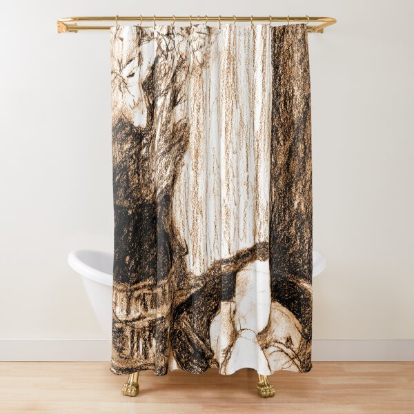 Flowers and Lemons in Sepia Shower Curtain