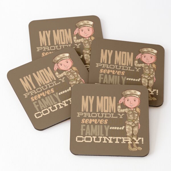 Item preview, My Mom Proudly Serves...! (on Khaki Brown) designed and sold by PawsitiveMum.