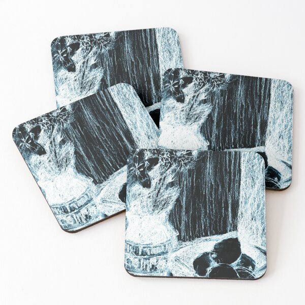 Item preview, Flowers and Lemons in Blue and White on Black designed and sold by Anne Huth.
