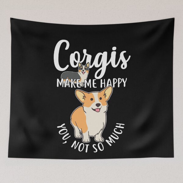 Artikelvorschau, Corgis machen mich glücklich entworfen und verkauft von Clara Hollins.
