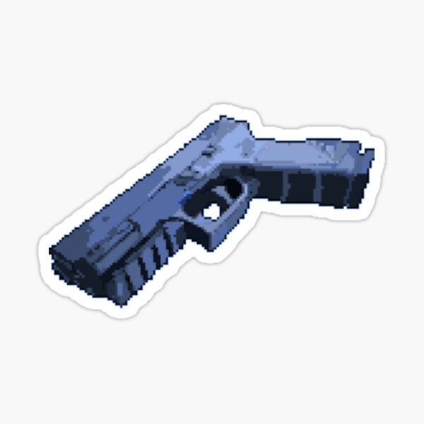 Light Up Pixelated Warrior Pistol Gun Blue 