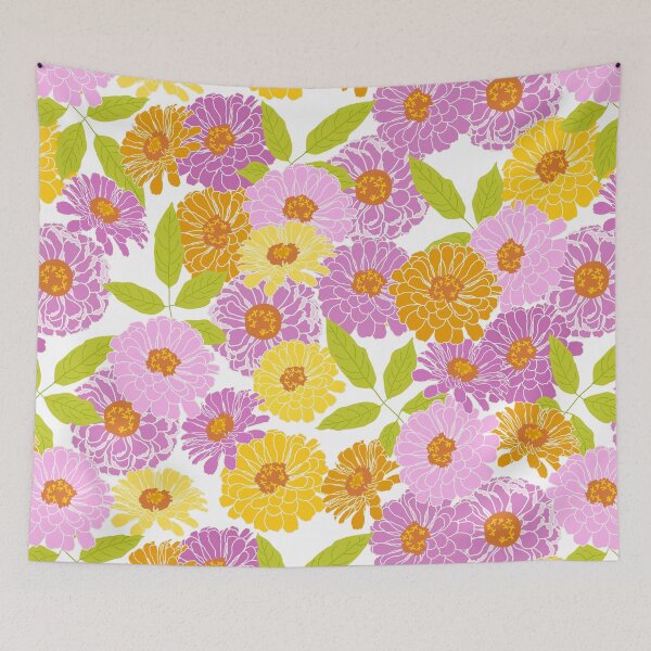 Item preview, Retro Zinnias designed and sold by southerlydesign.