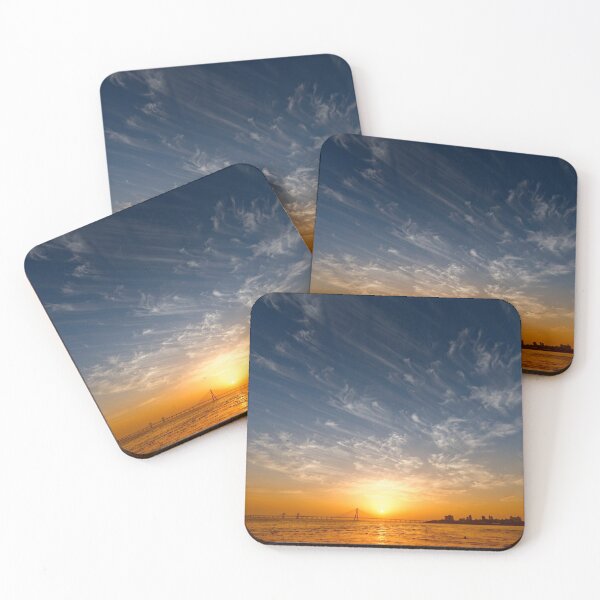 Item preview, Mumbai sea-link and cloud pattern at sunset, India,Wall art, Print, designed and sold by CameraDesign.