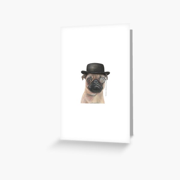 Tarjetas De Felicitacion Pug Dibujo Arte Regalo De Perro Pug Perro Pug De Rachaelcurryart Redbubble