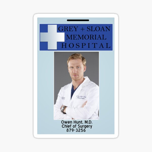Grey's Anatomy JACKSON AVERY Sloan Memorial Hospital ID Badge Name Tag Card