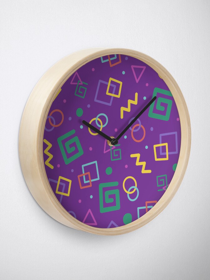 "Karl Jacobs Bowling Alley Carpet Design" Clock by calyshine Redbubble